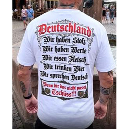 Deutschland Heritage Printed Short Sleeve Crew Neck T-Shirt for Men