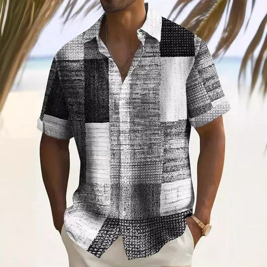 👔🎨 Men's Contrast Color Pattern Shirt