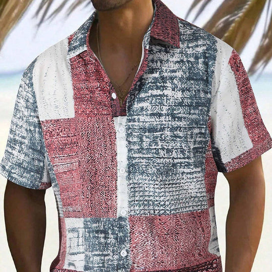 👔🎨 Men's Contrast Color Pattern Shirt