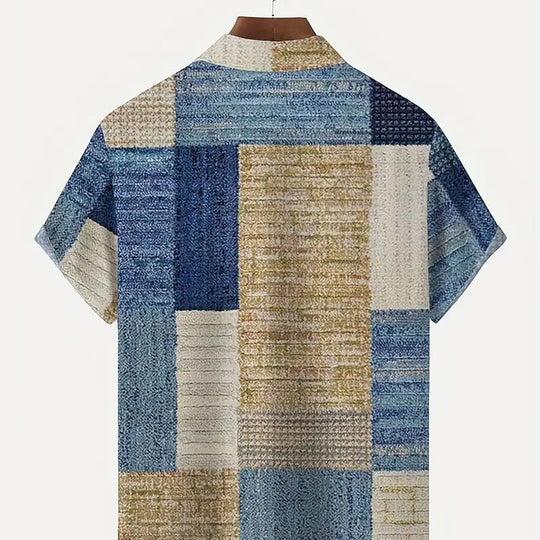 👔🎨 Men's Contrast Color Pattern Shirt
