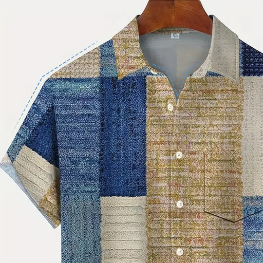 👔🎨 Men's Contrast Color Pattern Shirt