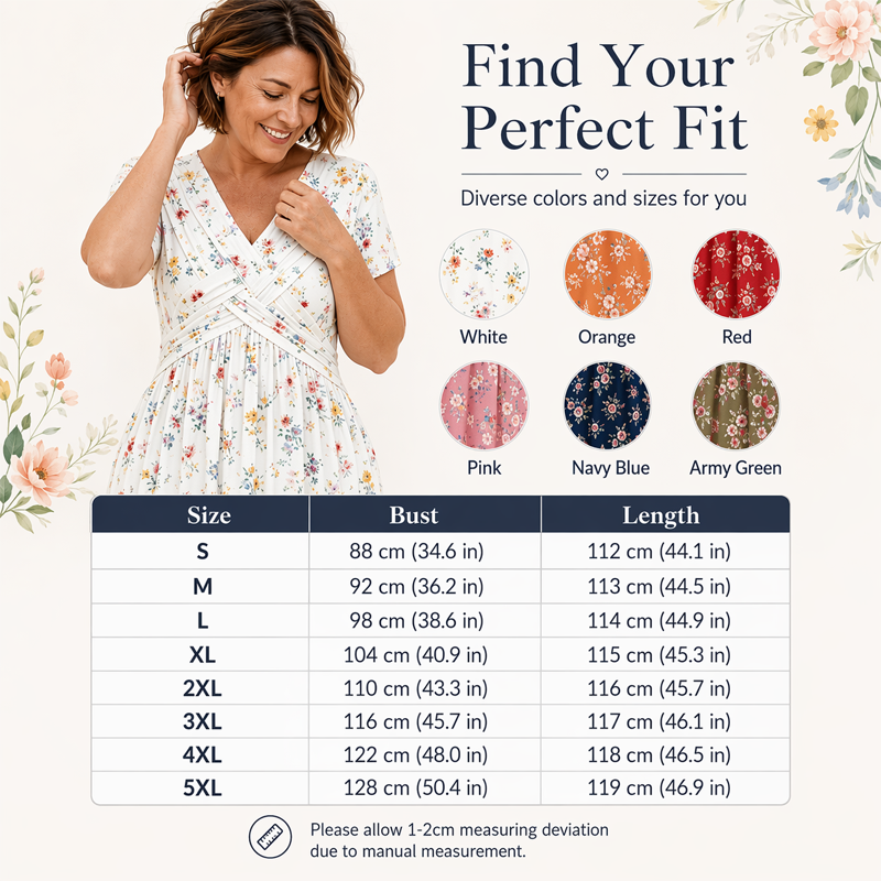 💃2026 Summer Hot Sale 50% OFF🌿⏳Women's V-Neck Floral Print Dress with Twist Waist