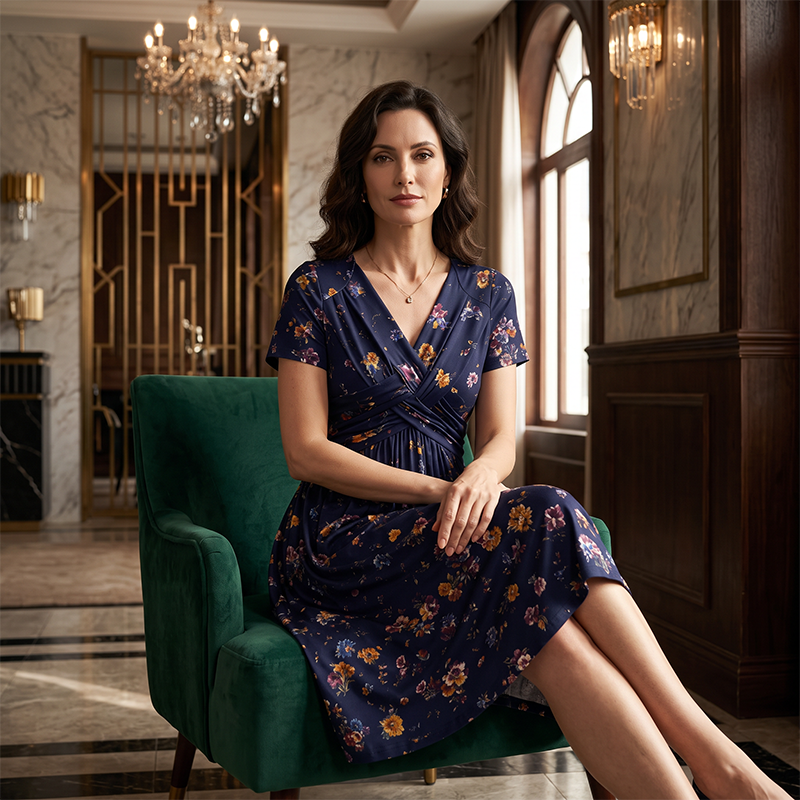 💃2026 Summer Hot Sale 50% OFF🌿⏳Women's V-Neck Floral Print Dress with Twist Waist
