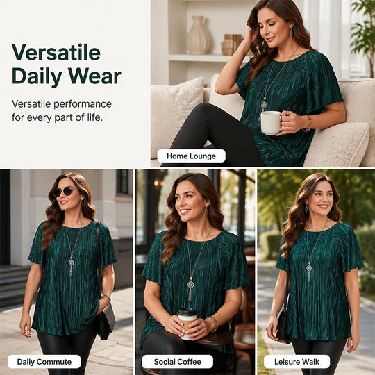 📢Hot Sale 50% OFF 🔥Plus Size Flattering Pleated Top