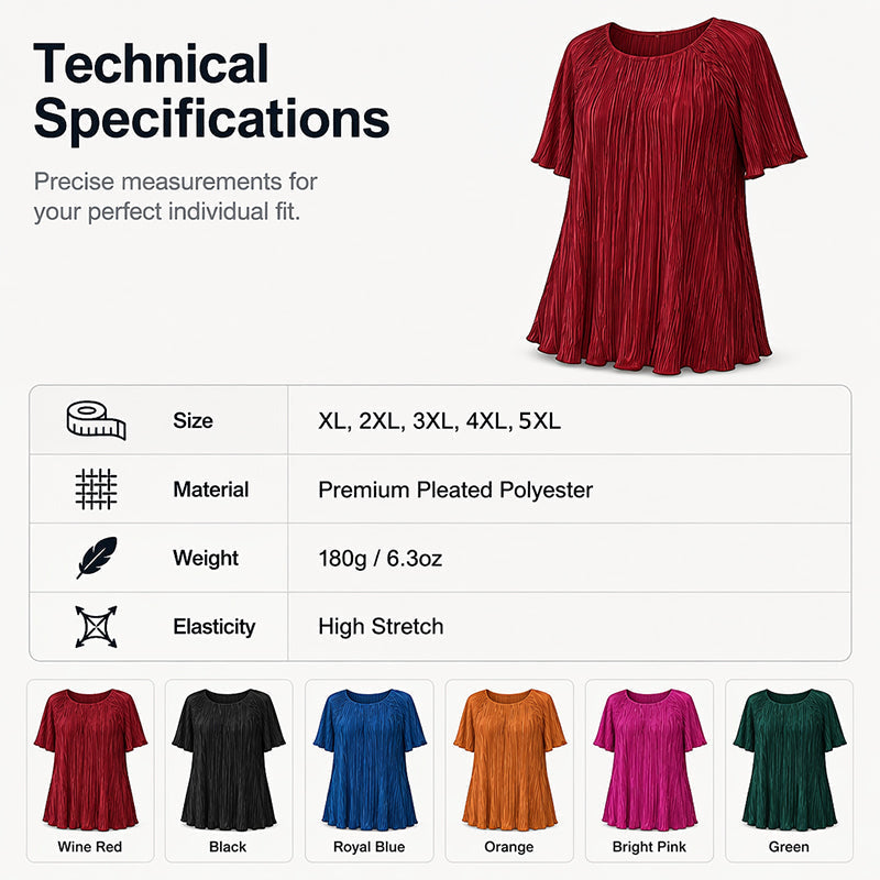 📢📢Hot Sale 50% OFF ！👗Plus Size Flattering Pleated Top