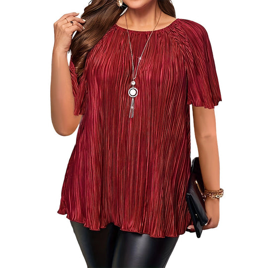 📢📢Hot Sale 50% OFF ！👗Plus Size Flattering Pleated Top