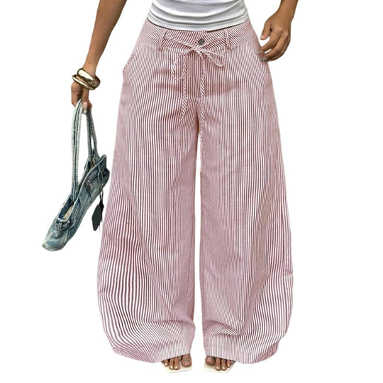 👖 50% OFF! Women's Wide Leg Striped Pants | Leg-Lengthening Vertical Stripes | Ultra Breathable | Premium Craftsmanship | S-3XL 🌸✨