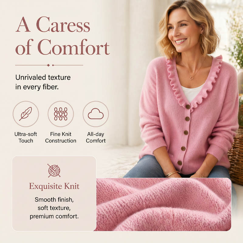 🌸Hot Sale 40% OFF💖Women's Ruffle Collar Knit Cardigan