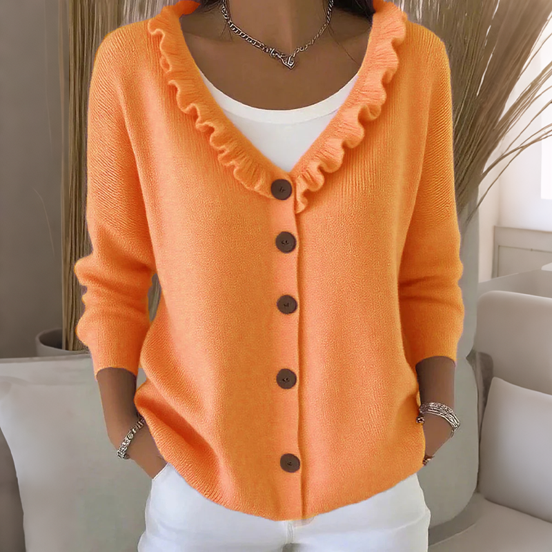 🌸Hot Sale 50% OFF💖Women's Ruffle Collar Knit Cardigan