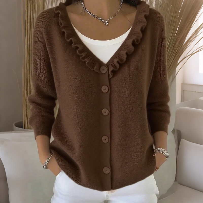 🌸Hot Sale 50% OFF💖Women's Ruffle Collar Knit Cardigan