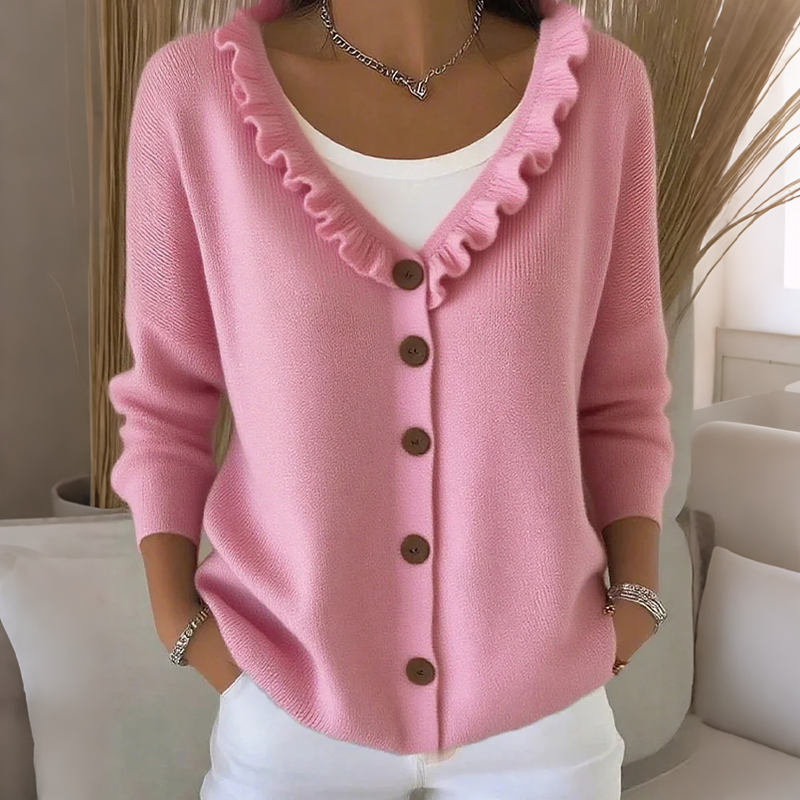 🌸Hot Sale 50% OFF💖Women's Ruffle Collar Knit Cardigan