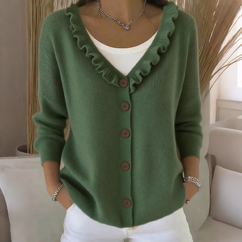 🌸Hot Sale 50% OFF💖Women's Ruffle Collar Knit Cardigan