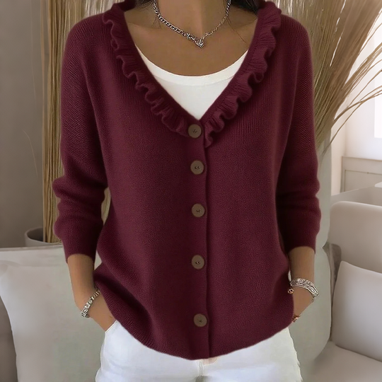 🌸Hot Sale 50% OFF💖Women's Ruffle Collar Knit Cardigan