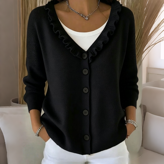 🌸Hot Sale 50% OFF💖Women's Ruffle Collar Knit Cardigan