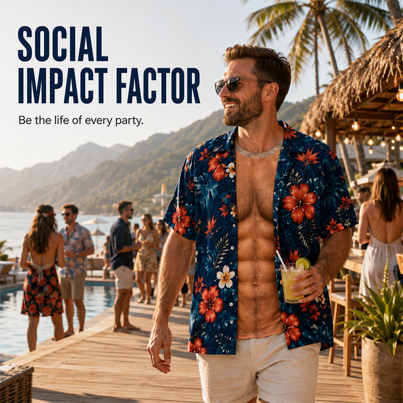 🤣🌴 The Shirt That Gets Everyone Laughing! Men's 3D Muscle Print Hawaiian Shirt | Fun Summer Party Outfit