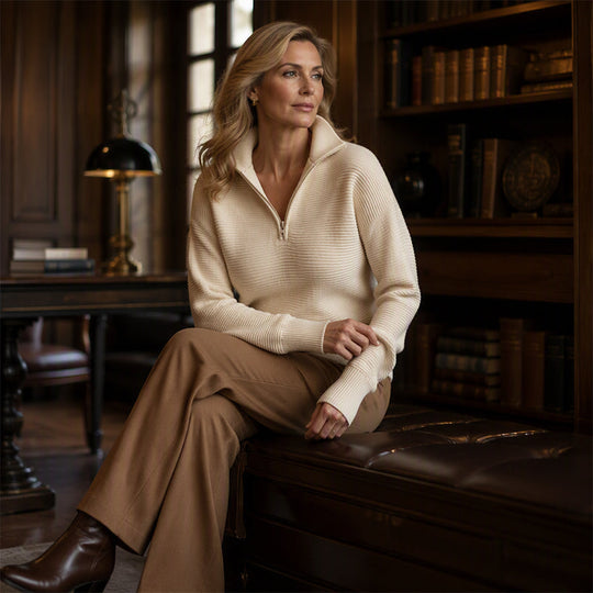 Women's Quarter Zip Pullover Sweater