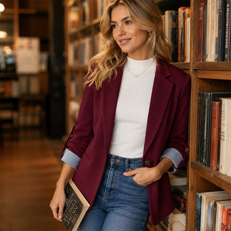 📢📢LIMITED-TIME 50% OFF!!☀️🧥New Arrivals - Sleek Cardigan Blazer – Soft Drape & Versatile Styling from Office to Evening