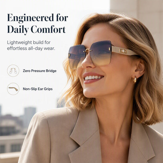 🕶️ -50% OFF! ✨ Women's Rimless Square Sunglasses – HD UV400 Resin & Metal – Oversized Design with Decorative Pearls for a Chic Urban Look 💎