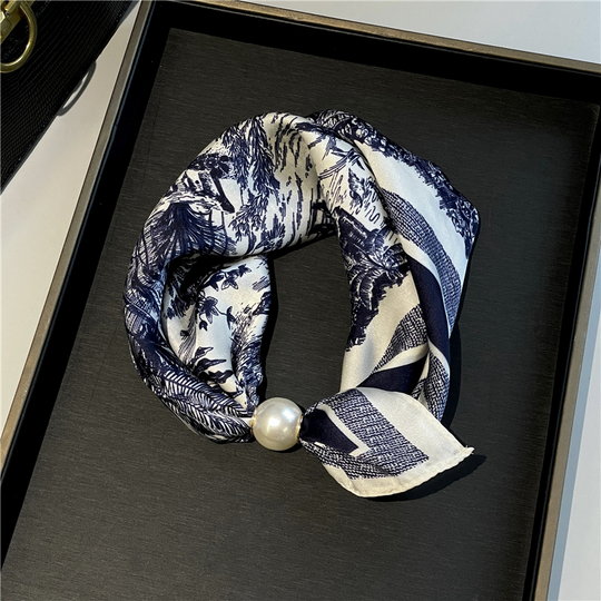 🌸No-Tie Magnetic Pearl Clasp Soft Scarf💟Everyday Versatile Pieces📢📢LIMITED-TIME 50% OFF!!