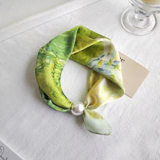 📢📢LIMITED-TIME 50% OFF!!🌸No-Tie Magnetic Pearl Clasp Soft Scarf💟Everyday Versatile Pieces