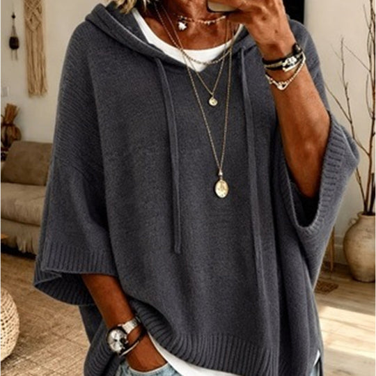 Must-Have🔥👚 Oversized Knit Hoodie with Drawstring