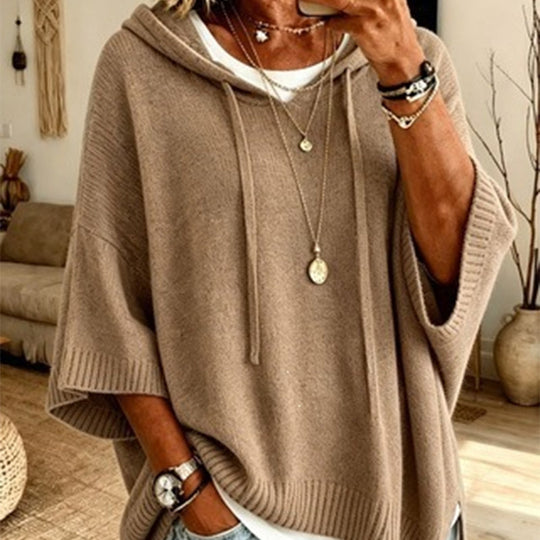 Must-Have🔥👚 Oversized Knit Hoodie with Drawstring