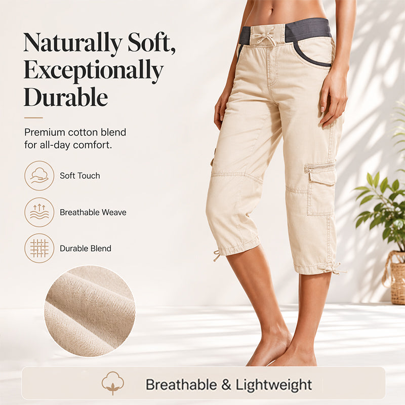 🌺Summer Hot Sale 50% OFF💐Women's High-Waist Cargo Capri Pants