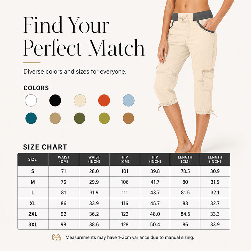 🌺Summer Hot Sale 50% OFF💐Women's High-Waist Cargo Capri Pants