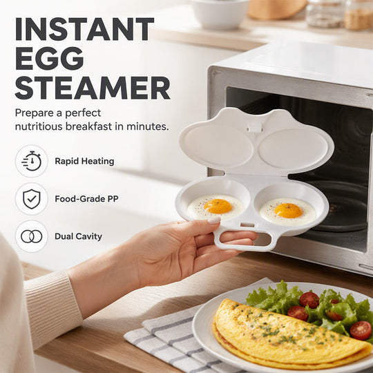 🥳2026 HOT SALE🥳💞80K+ SOLD! 🥗🎁 Microwave Egg Poacher Dual‑cavity, non‑stick & easy clean. Healthier than frying – stock up & save! 🏠✅