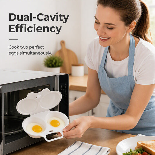 🥳2026 HOT SALE🥳💞80K+ SOLD! 🥗🎁 Microwave Egg Poacher Dual‑cavity, non‑stick & easy clean. Healthier than frying – stock up & save! 🏠✅