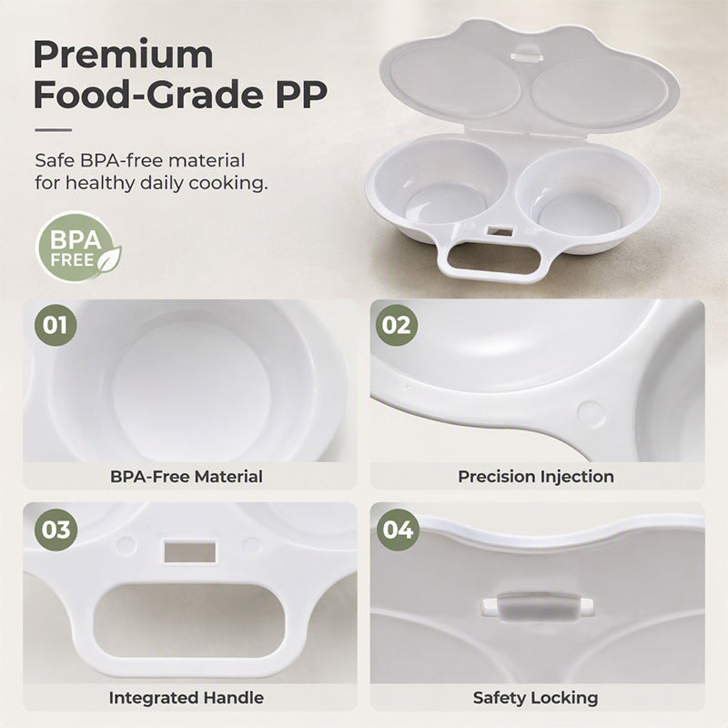 🥳2026 HOT SALE🥳💞80K+ SOLD! 🥗🎁 Microwave Egg Poacher Dual‑cavity, non‑stick & easy clean. Healthier than frying – stock up & save! 🏠✅