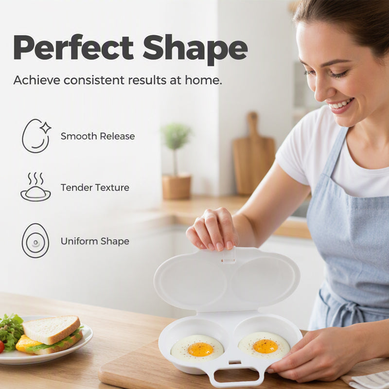 🥳2026 HOT SALE🥳💞80K+ SOLD! 🥗🎁 Microwave Egg Poacher Dual‑cavity, non‑stick & easy clean. Healthier than frying – stock up & save! 🏠✅