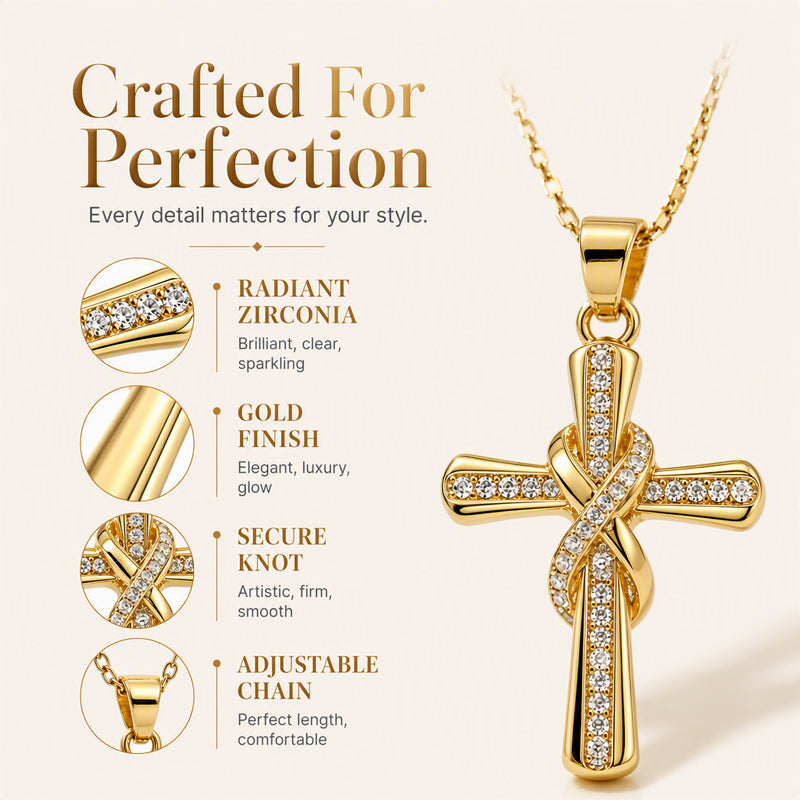 ⏳Time-Limited Special⏰Women's Sparkling Twisted Knot Cross Pendant Necklace – Elegant design, brilliant shine & lightweight – Perfect for daily wear & special occasions 💖