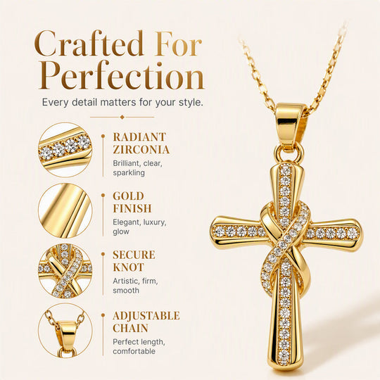 ⏳Time-Limited Special⏰Women's Sparkling Twisted Knot Cross Pendant Necklace – Elegant design, brilliant shine & lightweight – Perfect for daily wear & special occasions 💖