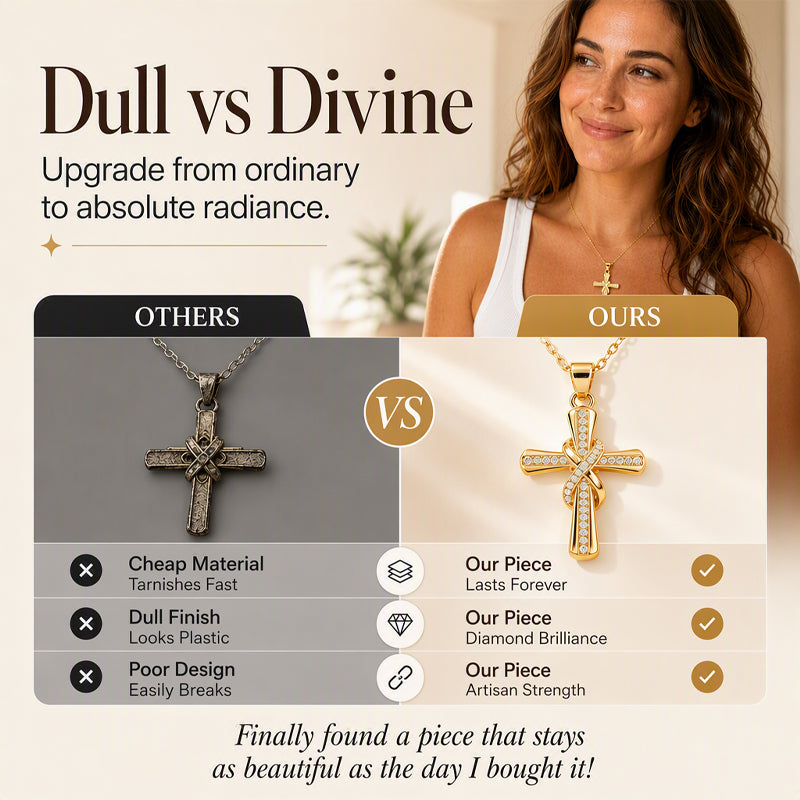 ⏳Time-Limited Special⏰Women's Sparkling Twisted Knot Cross Pendant Necklace – Elegant design, brilliant shine & lightweight – Perfect for daily wear & special occasions 💖