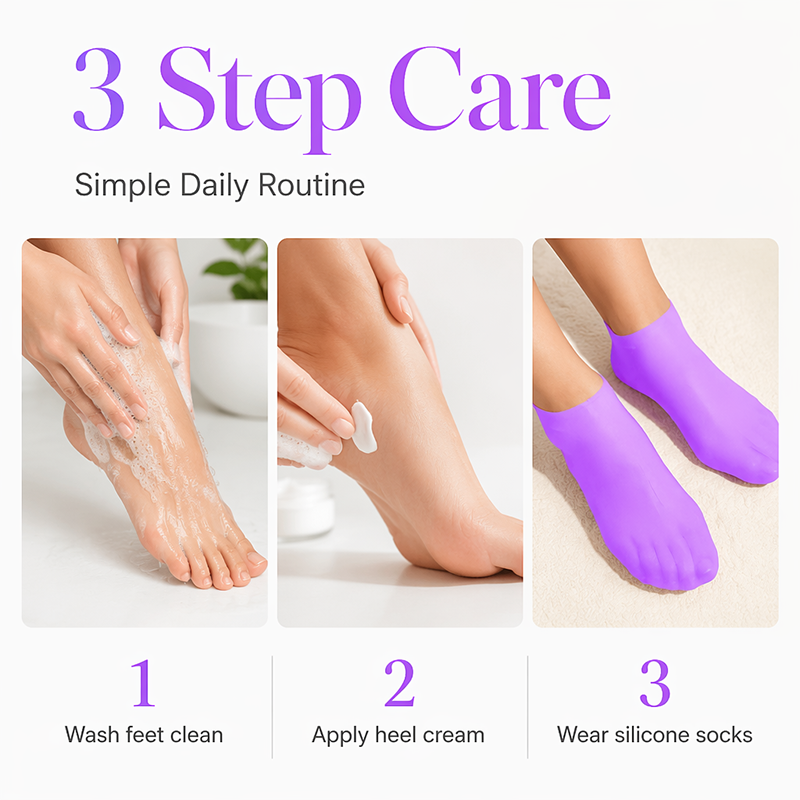 Silicone Moisturizing Socks for Dry Cracked Feet