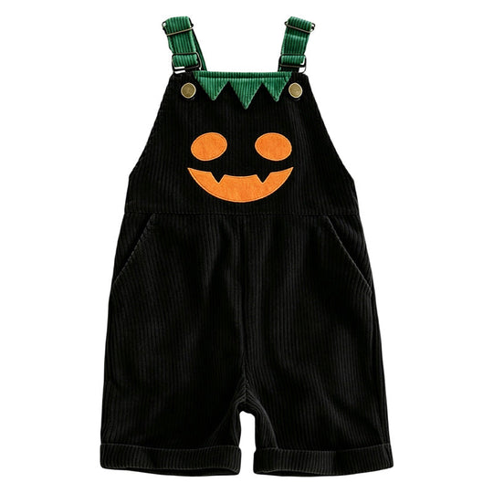👻 HOT HALLOWEEN DEAL✨Kids Pumpkin Corduroy Suspender Overalls Shorts