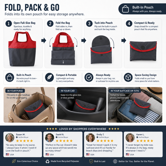 📢📢50% OFF !! ⏰Eco-Friendly Foldable Large Capacity Shopping Bag