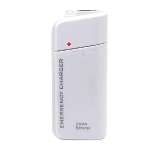 📢📢50% OFF !! ⏰Portable Emergency Phone Charger AA Battery Powered Power Bank with LED Flashlight