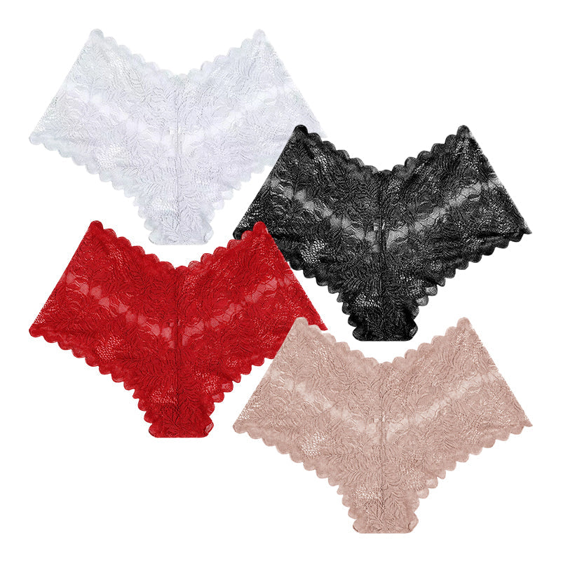 Women Sexy Lace Panties Sheer Floral Underwear