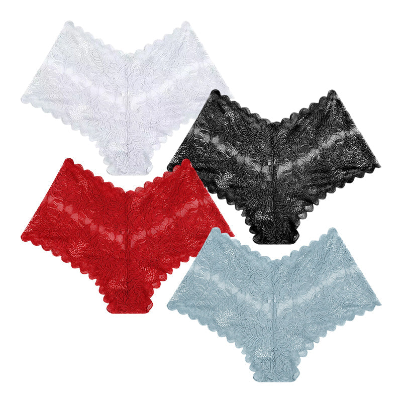 Women Sexy Lace Panties Sheer Floral Underwear