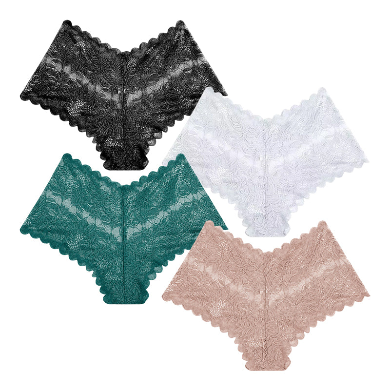 Women Sexy Lace Panties Sheer Floral Underwear