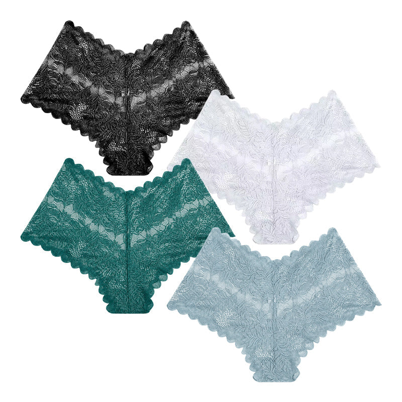 Women Sexy Lace Panties Sheer Floral Underwear
