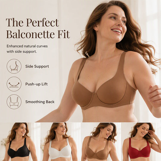 Women's Plus Size Underwire Bra Push Up Anti-Sagging Comfortable Brassiere