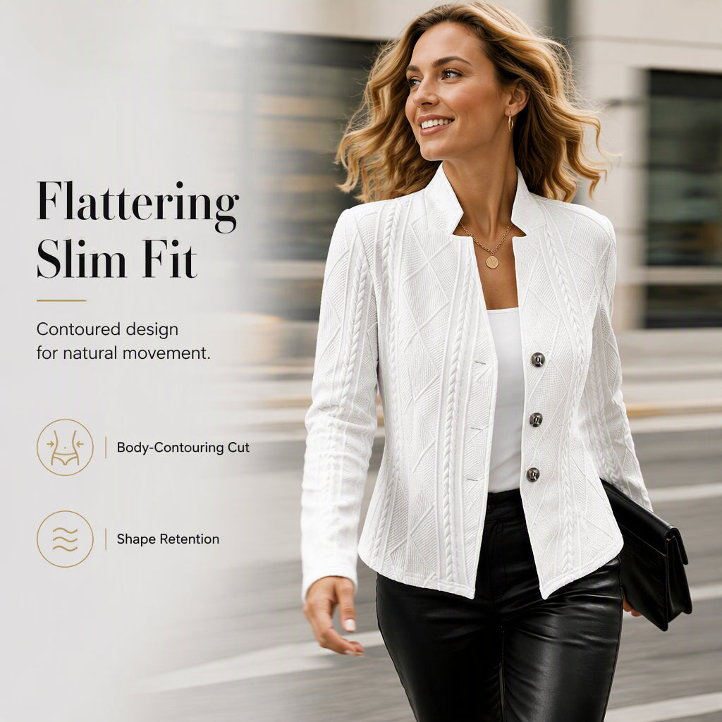 🧥New Arrivals - Sophisticated Knit Blazer with Tailored Silhouette – Versatile Layering Piece for Office or Evening