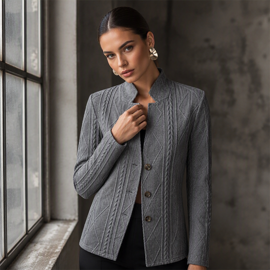🧥New Arrivals - Sophisticated Knit Blazer with Tailored Silhouette – Versatile Layering Piece for Office or Evening