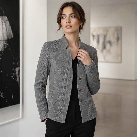 🧥New Arrivals - Sophisticated Knit Blazer with Tailored Silhouette – Versatile Layering Piece for Office or Evening