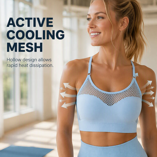 🌸Hot Sale 50% OFF💖Women's Hollow Mesh Push Up Sports Bra