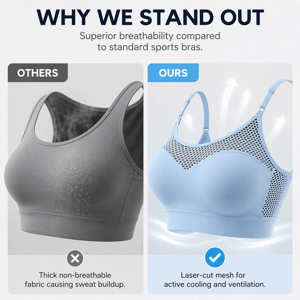 🌸Hot Sale 50% OFF💖Women's Hollow Mesh Push Up Sports Bra
