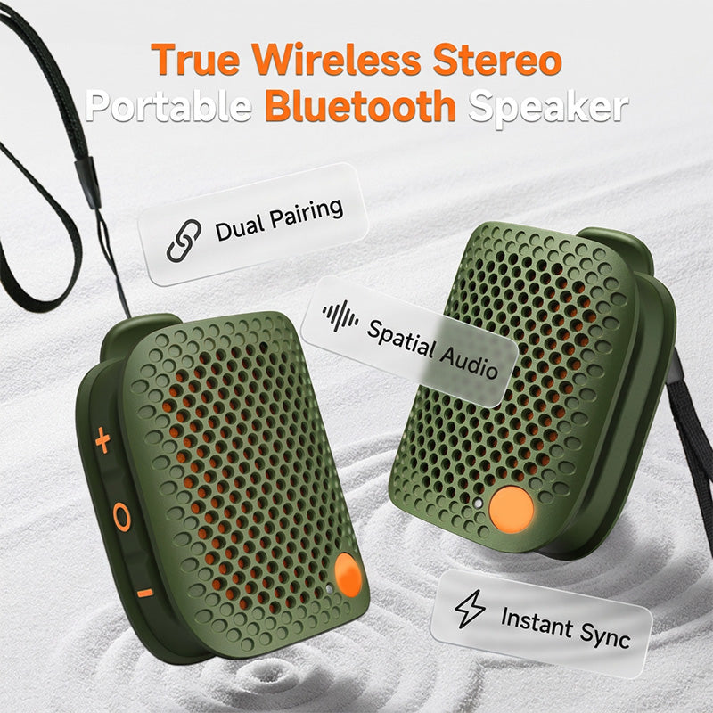 🎵Portable Bluetooth Speaker with TWS Stereo IPX5 Waterproof Mini Wireless Speaker